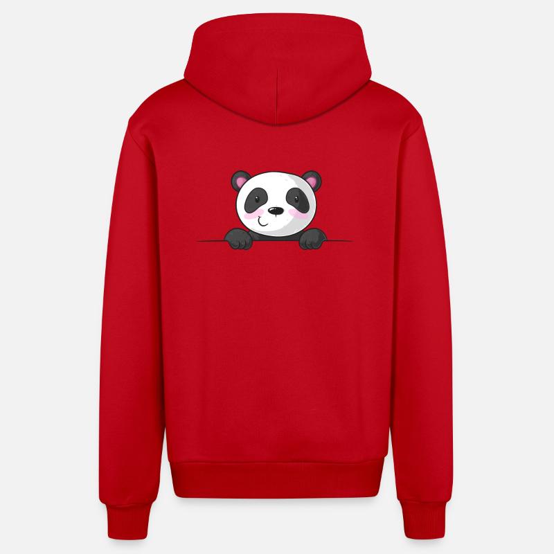 Spickender Comic Panda - Organic Relaxed Kapuzenjacke Made in EU - Rot