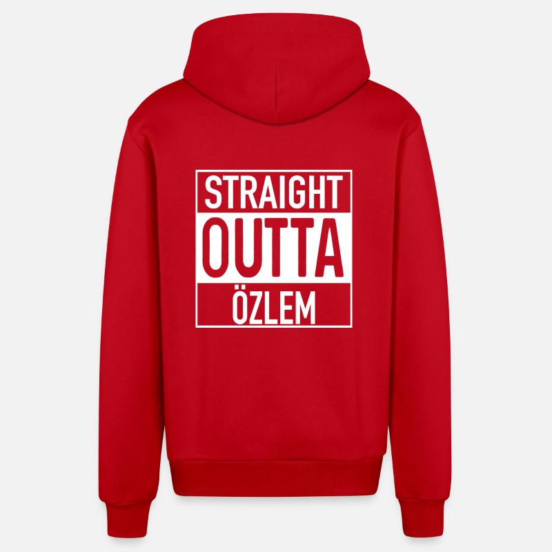 Straight OUTTA Özlem - Veste à capuche bio décontractée fabriquée en UE - rouge