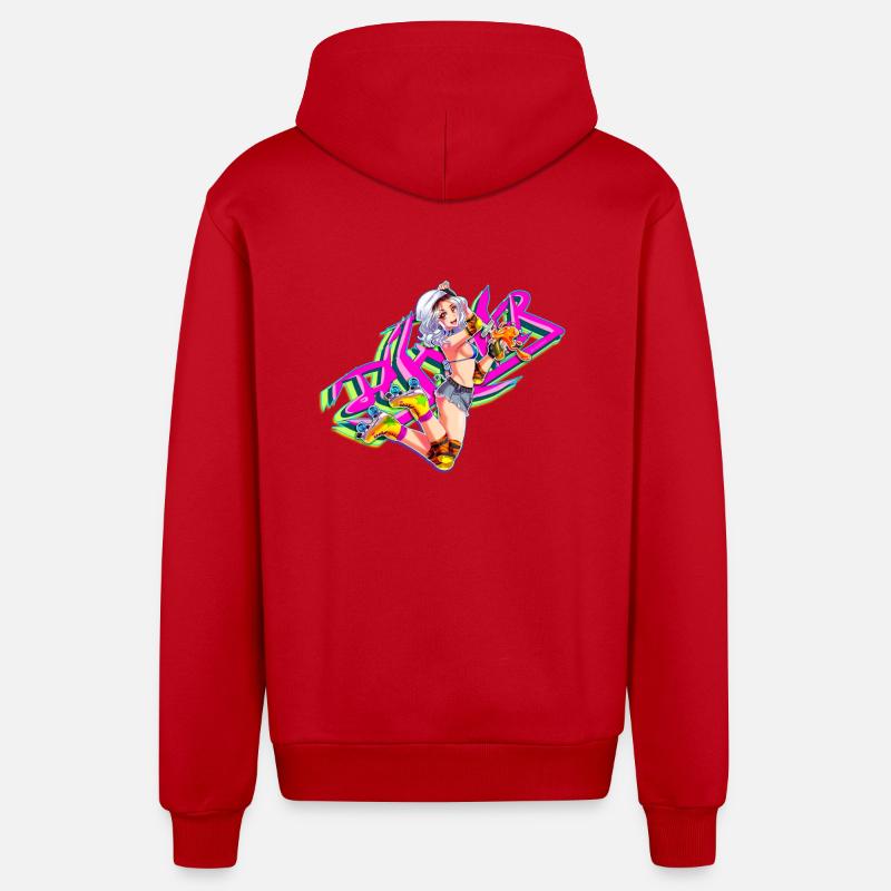 Roller skating - Veste à capuche bio décontractée fabriquée en UE - rouge