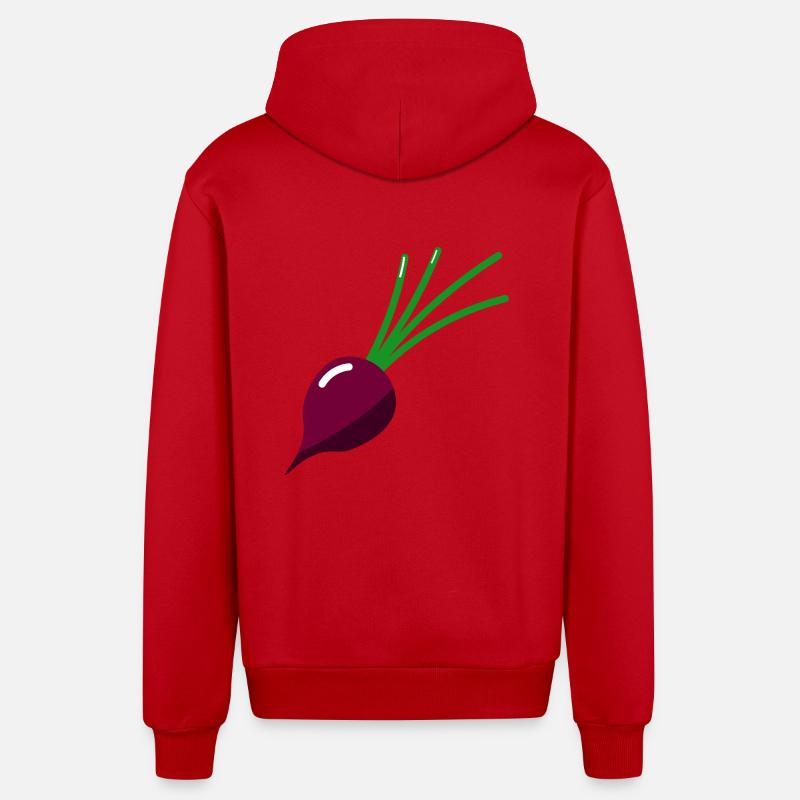 Betterave - Illustration - Veste à capuche bio décontractée fabriquée en UE - rouge