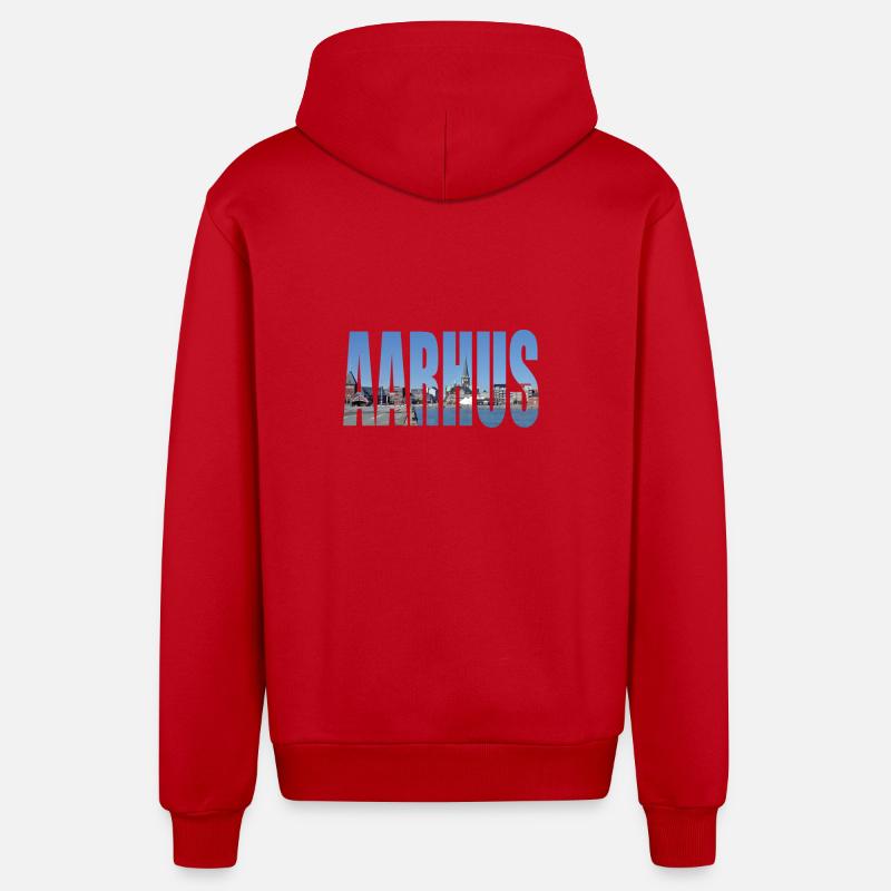 DANEMARK AARHUS - Veste à capuche bio décontractée fabriquée en UE - rouge