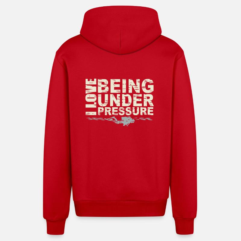 Sous pression - Veste à capuche bio décontractée fabriquée en UE - rouge