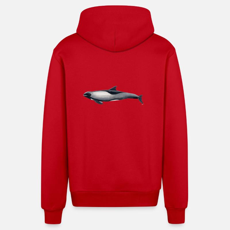 melon tête Dolphin - Peponocephala electra - Veste à capuche bio décontractée fabriquée en UE - rouge