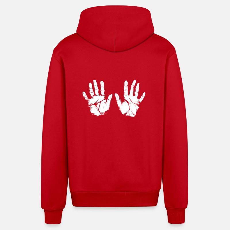 handprints - Veste à capuche bio décontractée fabriquée en UE - rouge