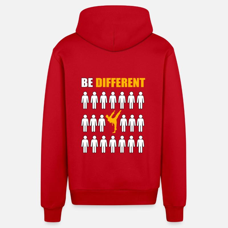 Le karaté est différent - Veste à capuche bio décontractée fabriquée en UE - rouge