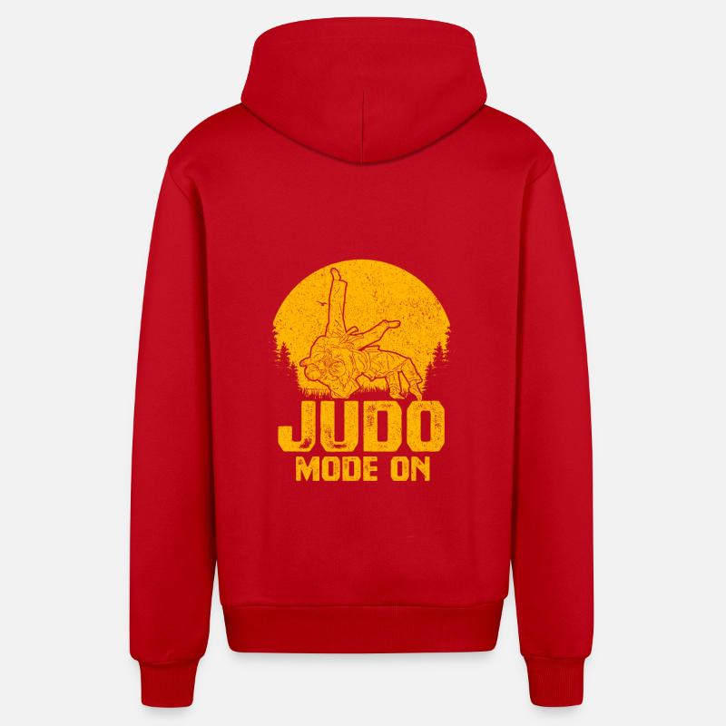 Judo-Modus Ein - Organic Relaxed Kapuzenjacke Made in EU - Rot