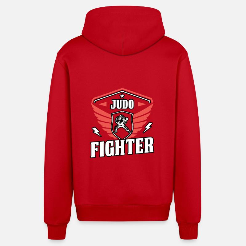 Combattant de judo - Veste à capuche bio décontractée fabriquée en UE - rouge
