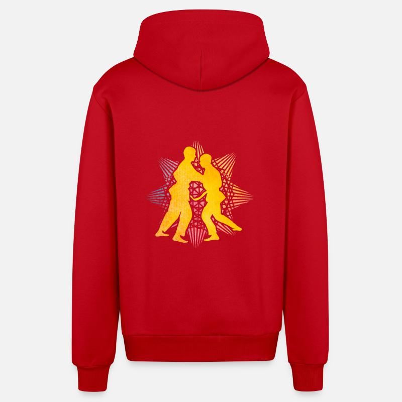 Judo - Veste à capuche bio décontractée fabriquée en UE - rouge