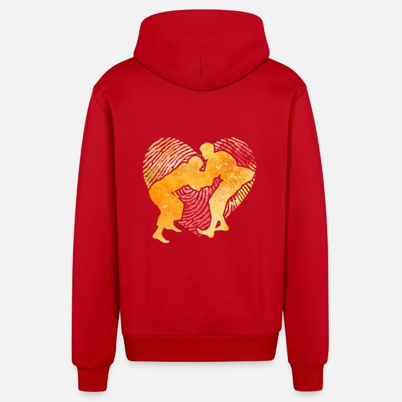 Judo - Veste à capuche bio décontractée fabriquée en UE - rouge