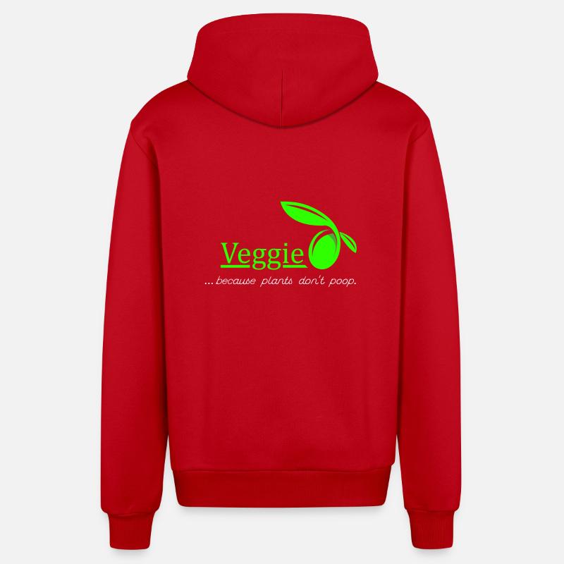 Veggie - végétariens. idée cadeau - Veste à capuche bio décontractée fabriquée en UE - rouge