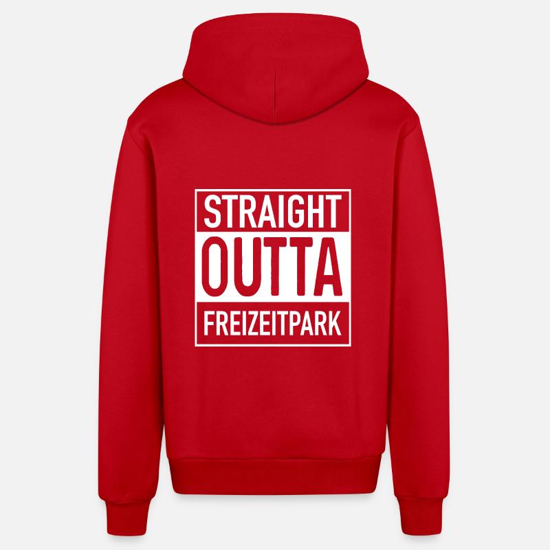 Parc d’attractions Straight OUTTA - Veste à capuche bio décontractée fabriquée en UE - rouge