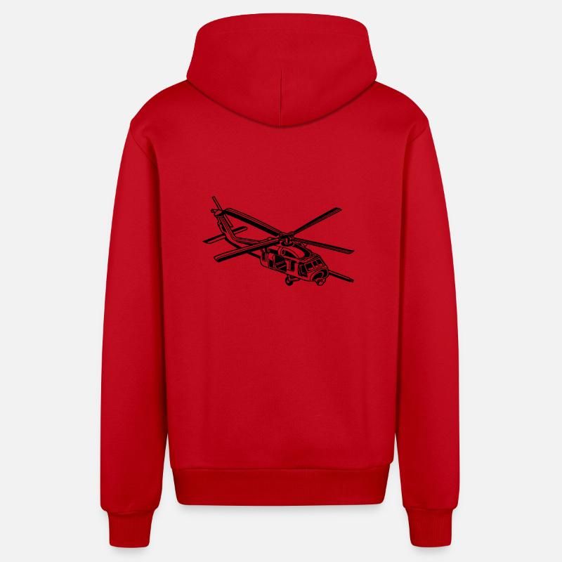 Hélicoptère / hélicoptère 01_schwarz - Veste à capuche bio décontractée fabriquée en UE - rouge