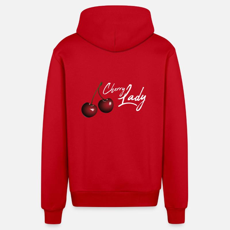 Cerise Lady / idée cadeau - Veste à capuche bio décontractée fabriquée en UE - rouge