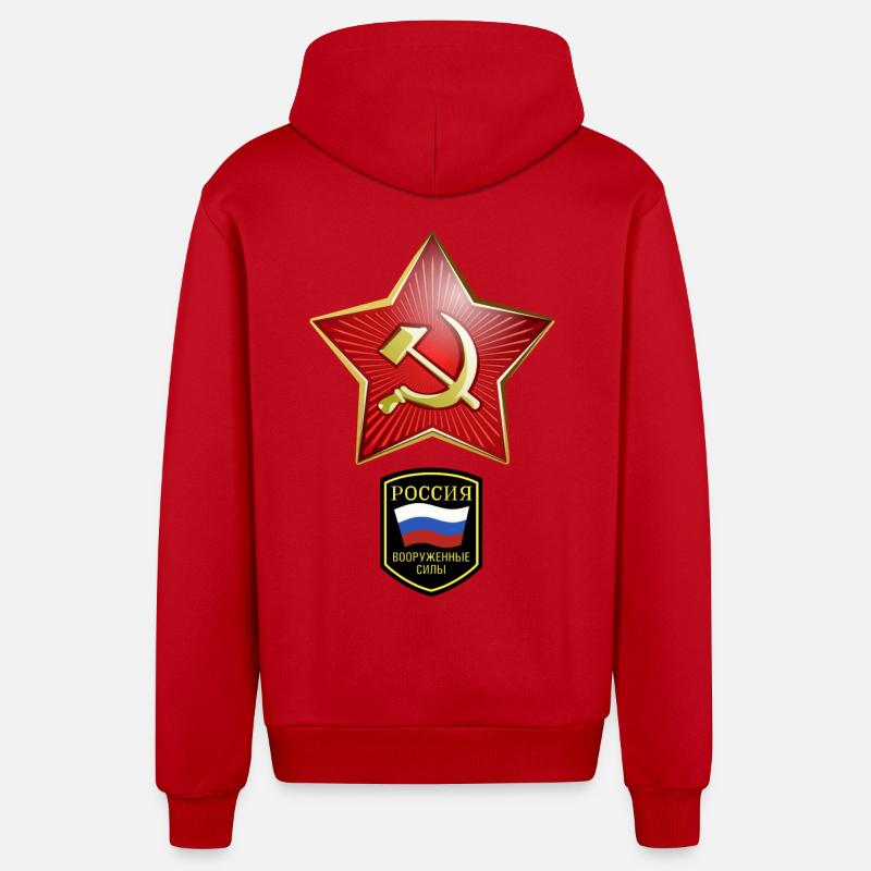 Hammer & Sichel Russie - Veste à capuche bio décontractée fabriquée en UE - rouge