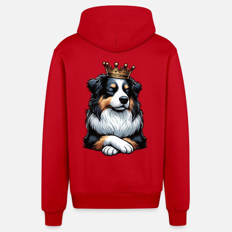 Australian Shepherd Aussie Aussie Owners Aussies - Organic Relaxed Hooded Jacket Made in EU - red