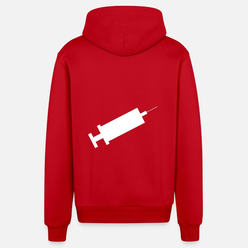 Seringue - Veste à capuche bio décontractée fabriquée en UE - rouge