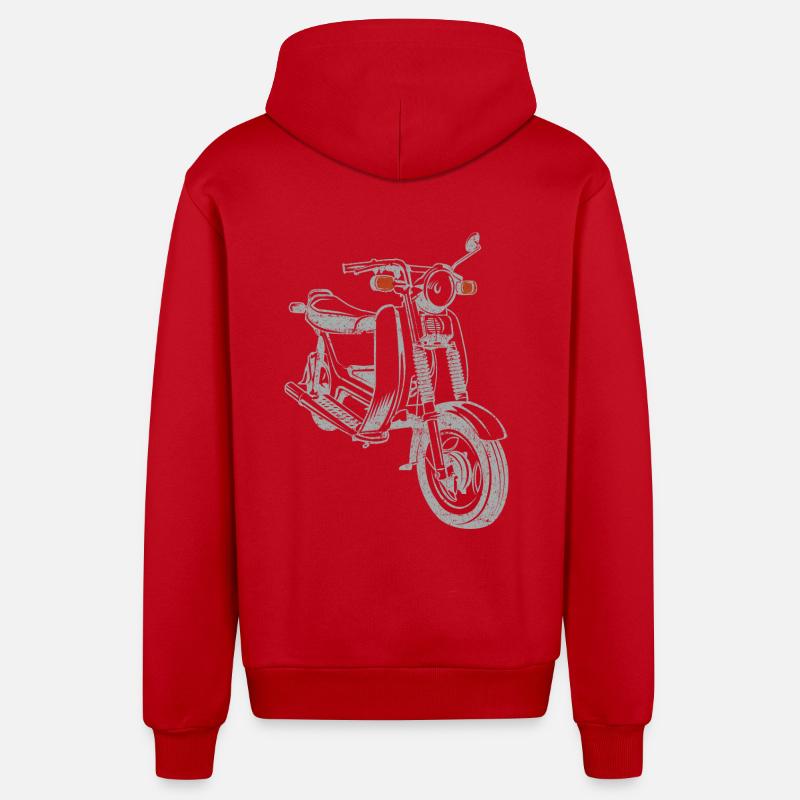 Simson SR50 SR80 - Veste à capuche bio décontractée fabriquée en UE - rouge