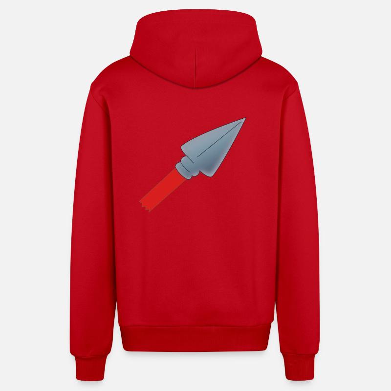 lance - Veste à capuche bio décontractée fabriquée en UE - rouge