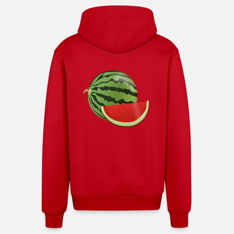 pastèque pastèque fruits végétariens1112 - Veste à capuche bio décontractée fabriquée en UE - rouge