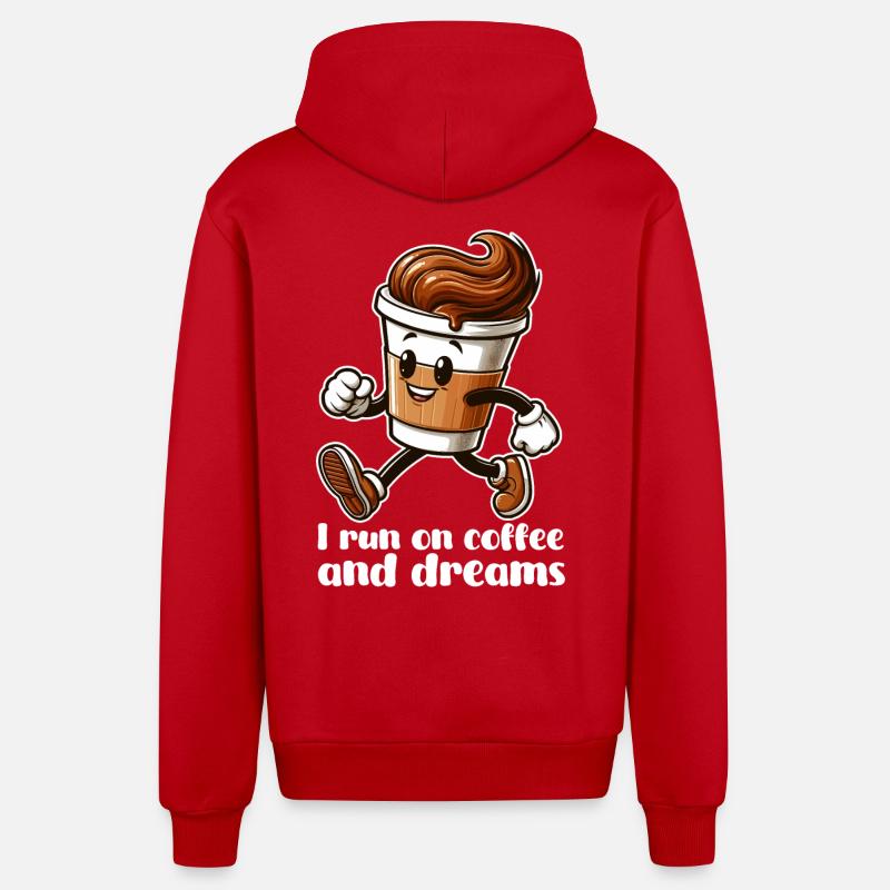 Kaffee Träume Geschenk - Organic Relaxed Kapuzenjacke Made in EU - Rot