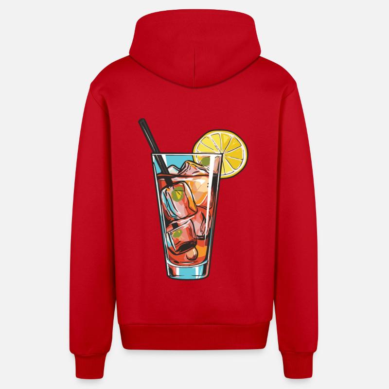 Boisson à la limonade - Veste à capuche bio décontractée fabriquée en UE - rouge