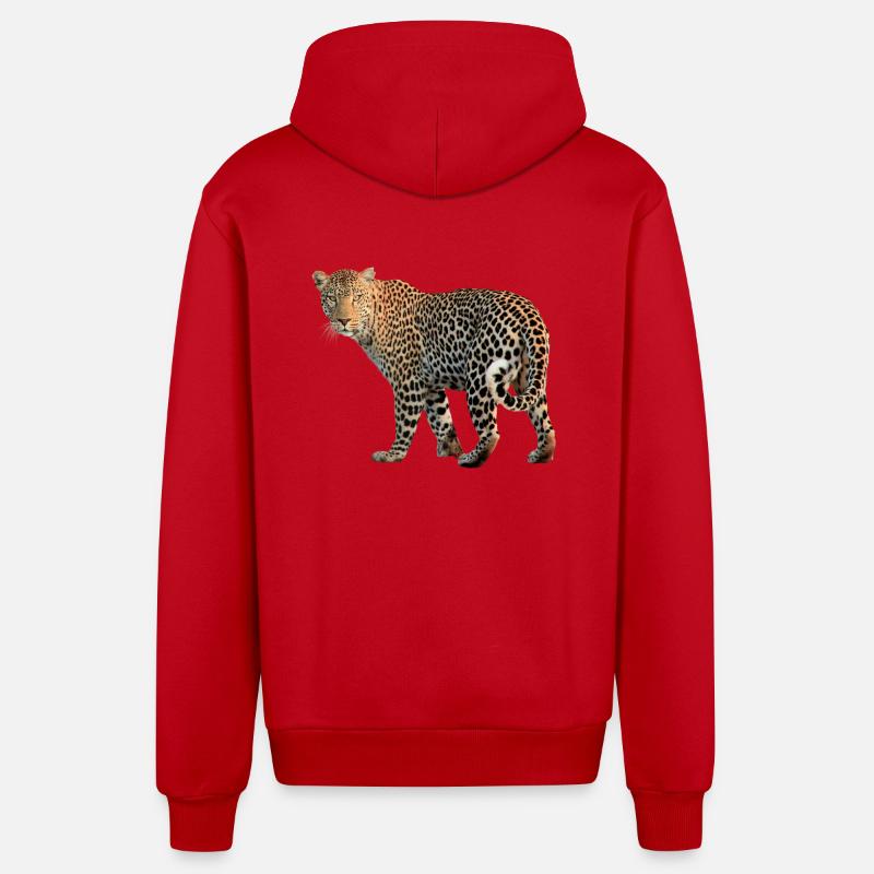Leopard sehr charismatisch. Geschenkidee - Organic Relaxed Kapuzenjacke Made in EU - Rot