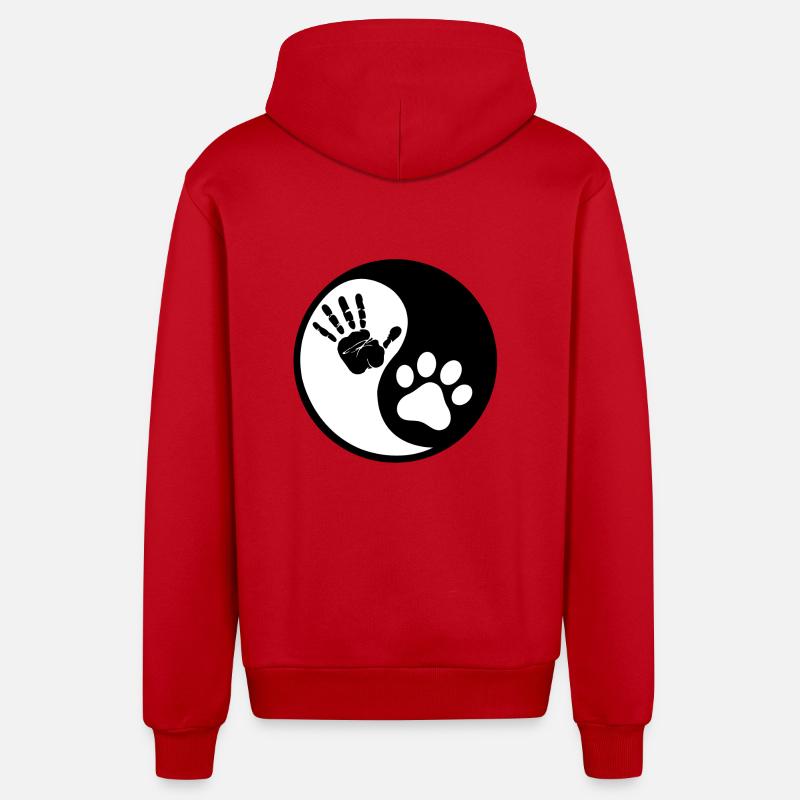 Hunde und Menschen - Organic Relaxed Kapuzenjacke Made in EU - Rot