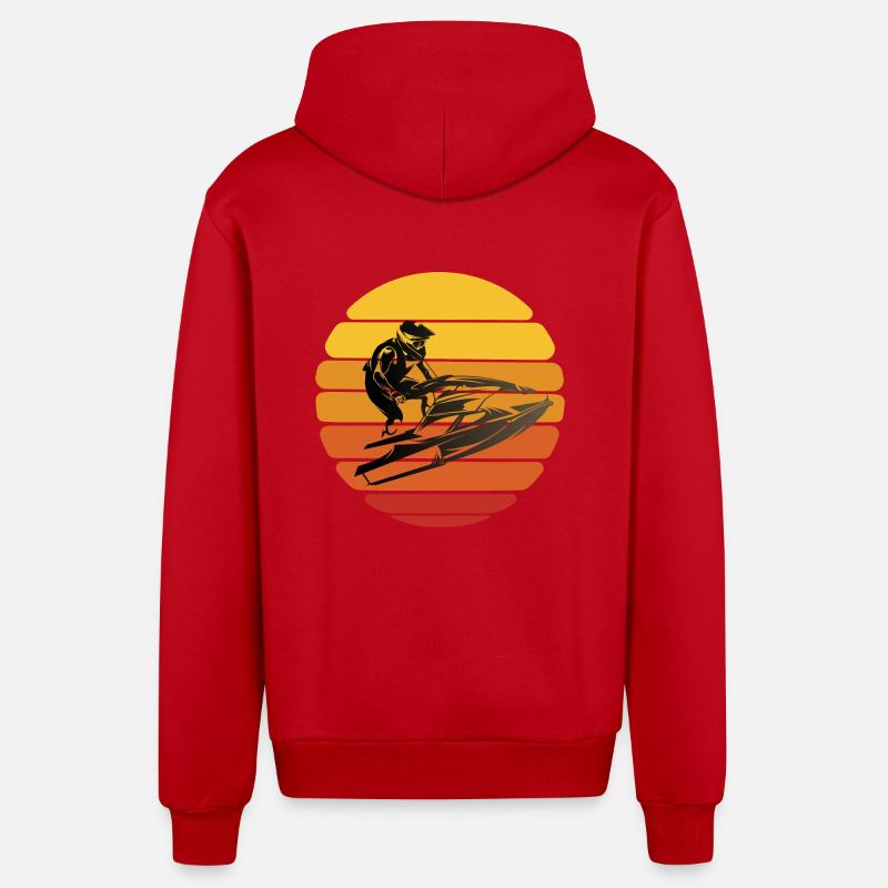 Jet Ski Design TShirt - Veste à capuche bio décontractée fabriquée en UE - rouge
