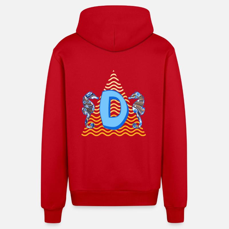 seepferdchen e 262 d - Organic Relaxed Kapuzenjacke Made in EU - Rot