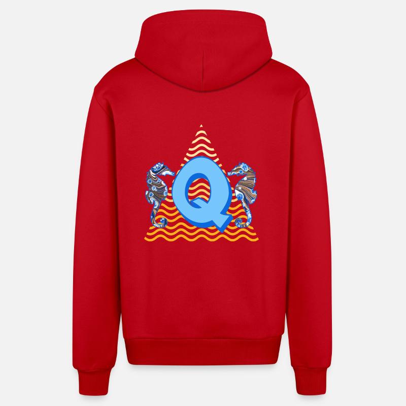 Seahorse E 262 Q - Veste à capuche bio décontractée fabriquée en UE - rouge