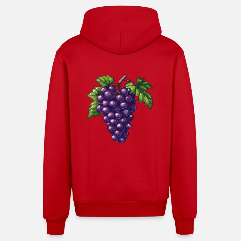 Raisin Icône Pixel - Veste à capuche bio décontractée fabriquée en UE - rouge