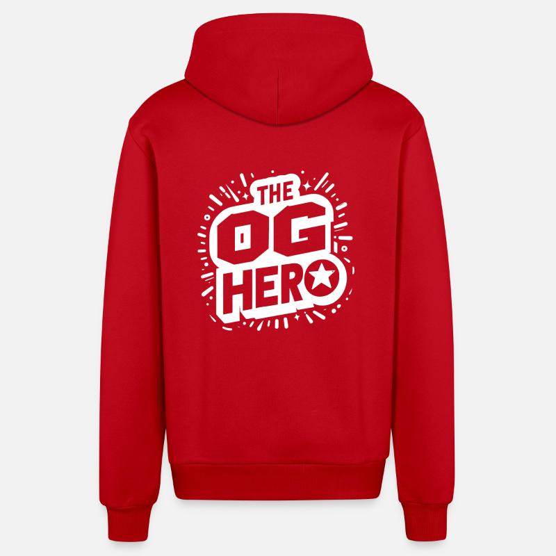 Der OG-Held - Organic Relaxed Kapuzenjacke Made in EU - Rot