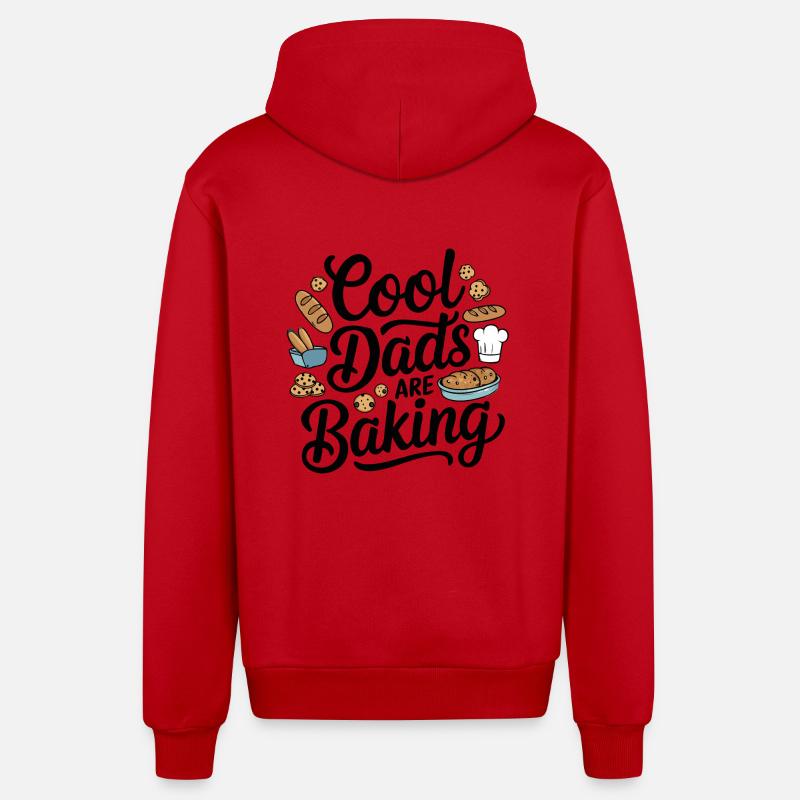 Cuisiner des papas cool - Veste à capuche bio décontractée fabriquée en UE - rouge