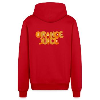 Orange juice - Organic Relaxed Hooded Jacket Made in EU - red - Back