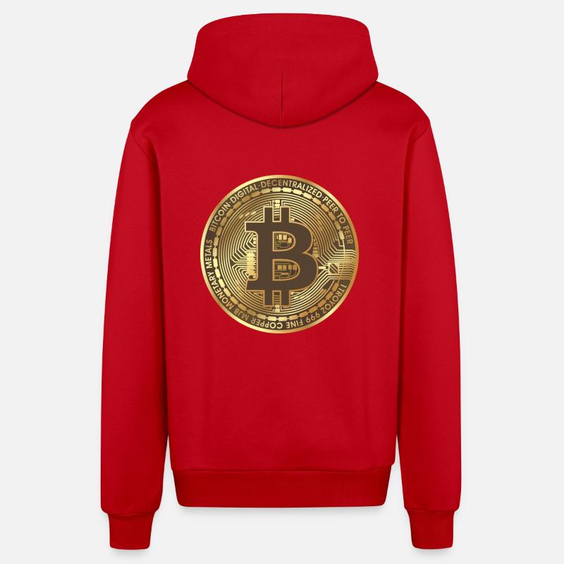 bitcoin 3125488 - Veste à capuche bio décontractée fabriquée en UE - rouge