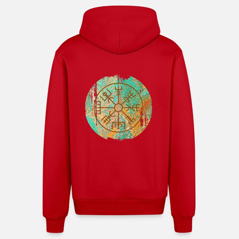 Vegvisir E 36 - Veste à capuche bio décontractée fabriquée en UE - rouge