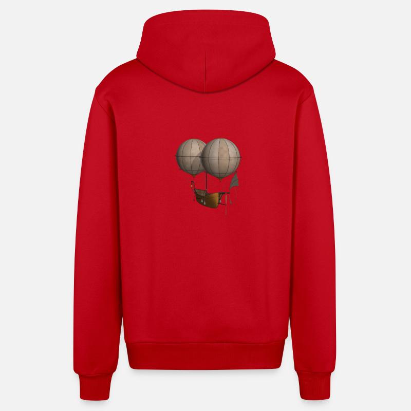 ballon dirigeable - Veste à capuche bio décontractée fabriquée en UE - rouge