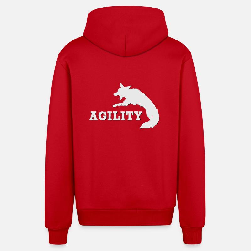 Agility Border Blanc - Veste à capuche bio décontractée fabriquée en UE - rouge