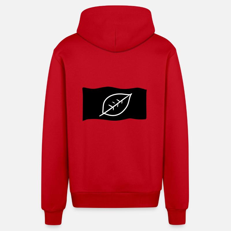 Icône Drapeau Feuille Nature - Veste à capuche bio décontractée fabriquée en UE - rouge