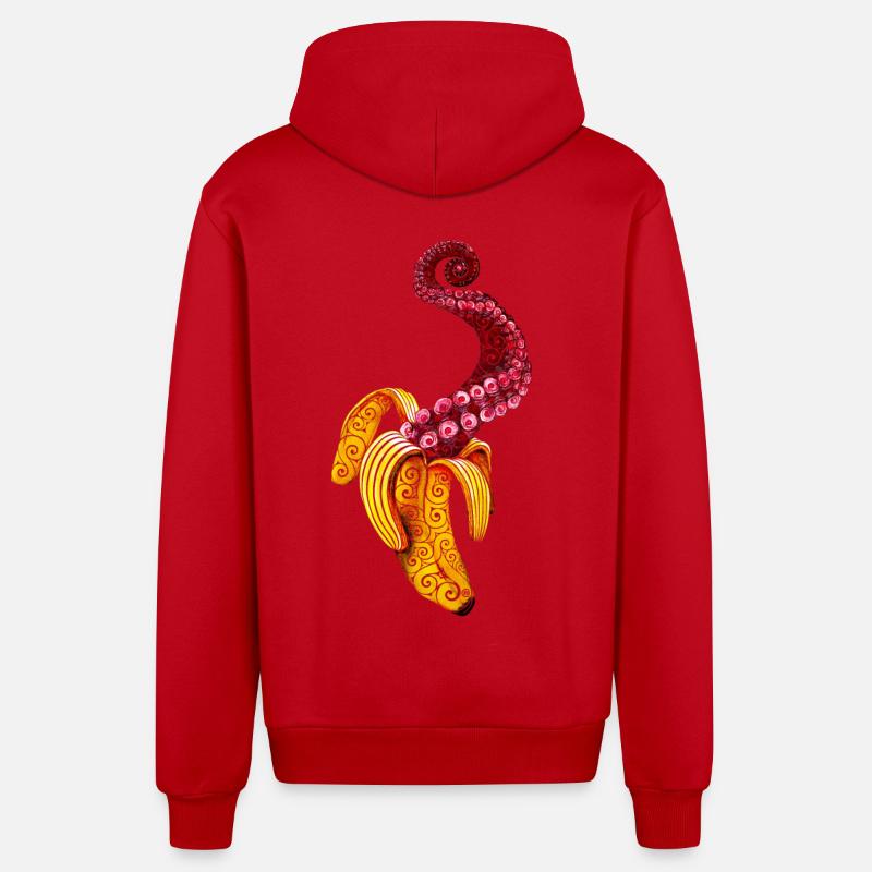 Wirbelnde Mutant-Banane - Organic Relaxed Kapuzenjacke Made in EU - Rot