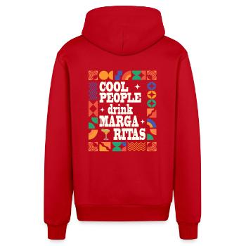 Cool people drink Margaritas - Organic Relaxed Kapuzenjacke Made in EU - Rot - Hinten