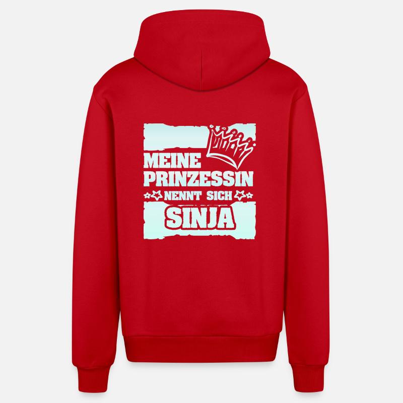 Cadeau pour Sinja - Veste à capuche bio décontractée fabriquée en UE - rouge