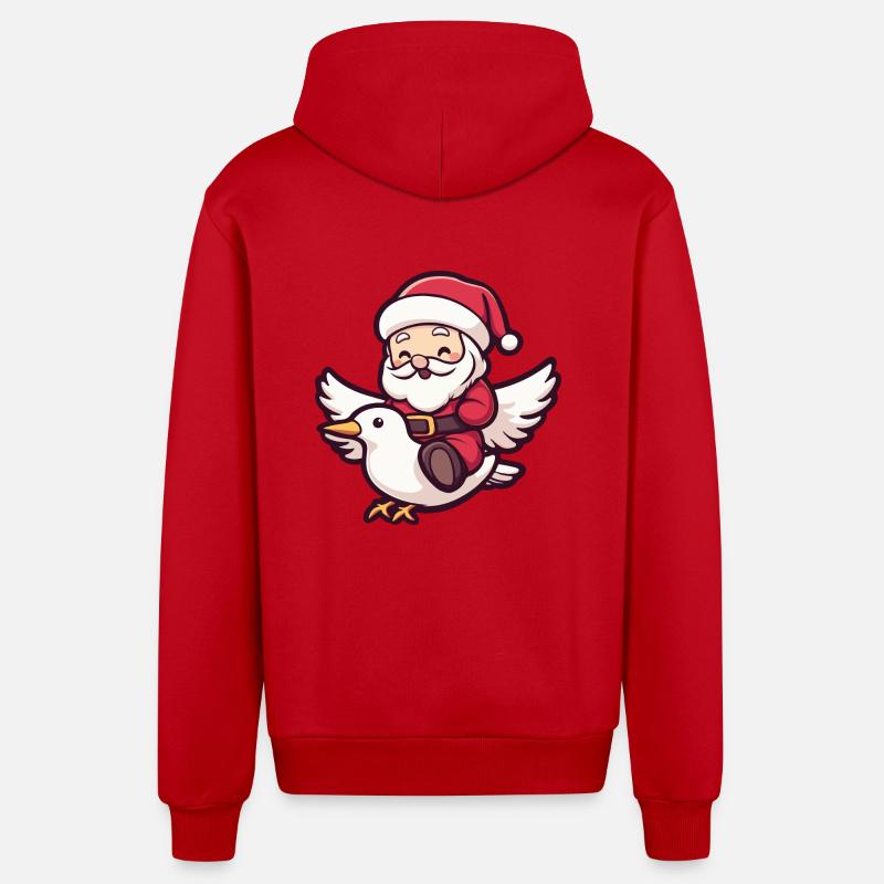 Colombe Oiseau Père Noël - Veste à capuche bio décontractée fabriquée en UE - rouge