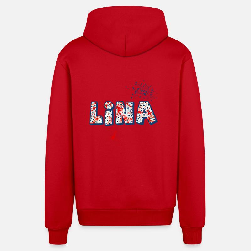 Lina E 260 - Veste à capuche bio décontractée fabriquée en UE - rouge
