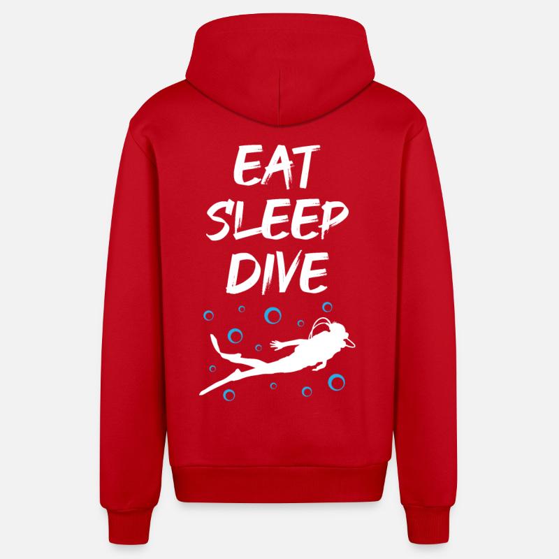 Manger Dormir Plonger - Veste à capuche bio décontractée fabriquée en UE - rouge