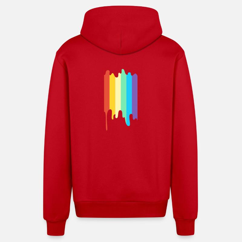 Couleur arc-en-ciel LGBT - Veste à capuche bio décontractée fabriquée en UE - rouge