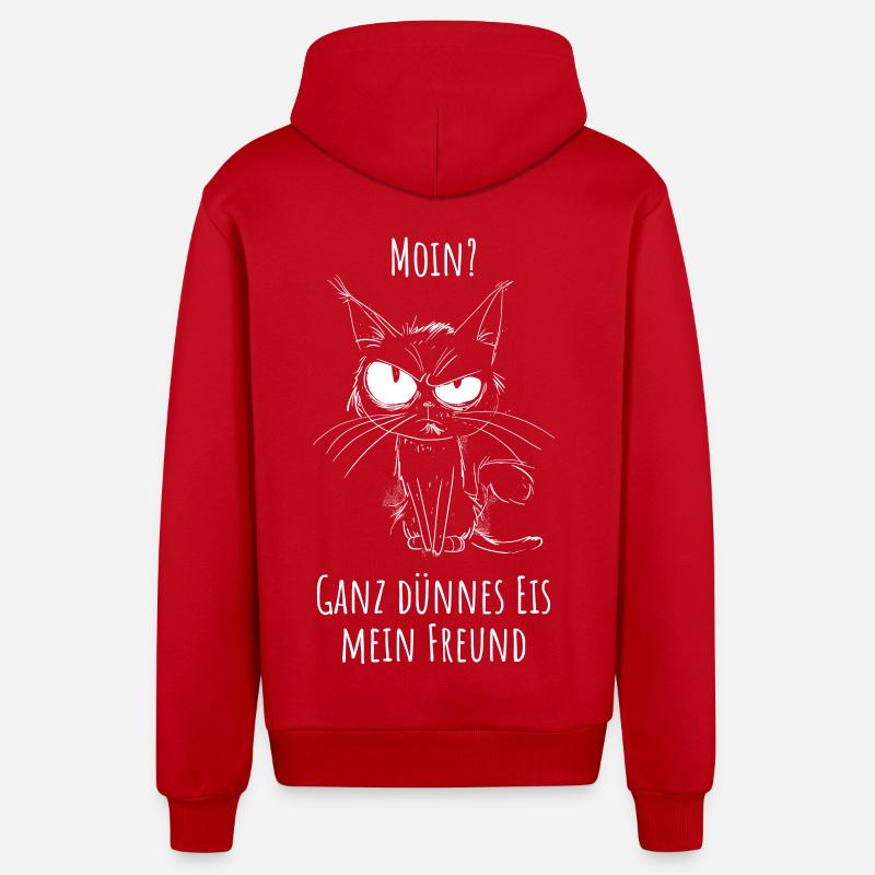 Moin ? Glace très mince mon ami - Veste à capuche bio décontractée fabriquée en UE - rouge