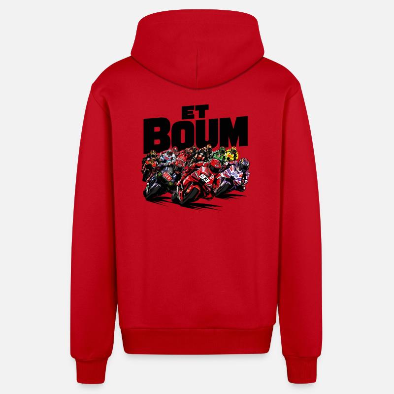 ET BOUM - Veste à capuche bio décontractée fabriquée en UE - rouge