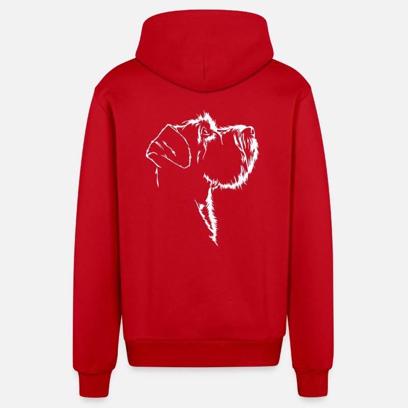 Schnauzer Silhouette Chien Chien Wilsigns - Veste à capuche bio décontractée fabriquée en UE - rouge