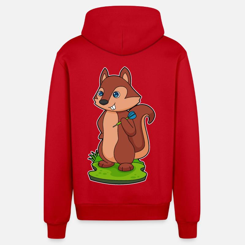 Fléchette Écureuil Dart - Veste à capuche bio décontractée fabriquée en UE - rouge